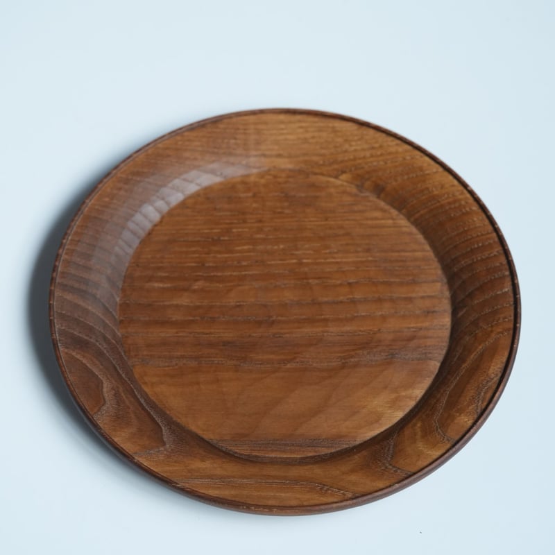 木工作家 富井貴志 拭漆栗の彫皿 大 A 漆塗り 34.5×32cm 栗リム皿 φ240 / 富井貴志 | gallery yaichi
