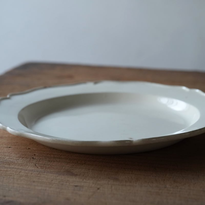 初期ファイアンスフィーヌ 花リム大皿 リム皿 / 19世紀・フランス