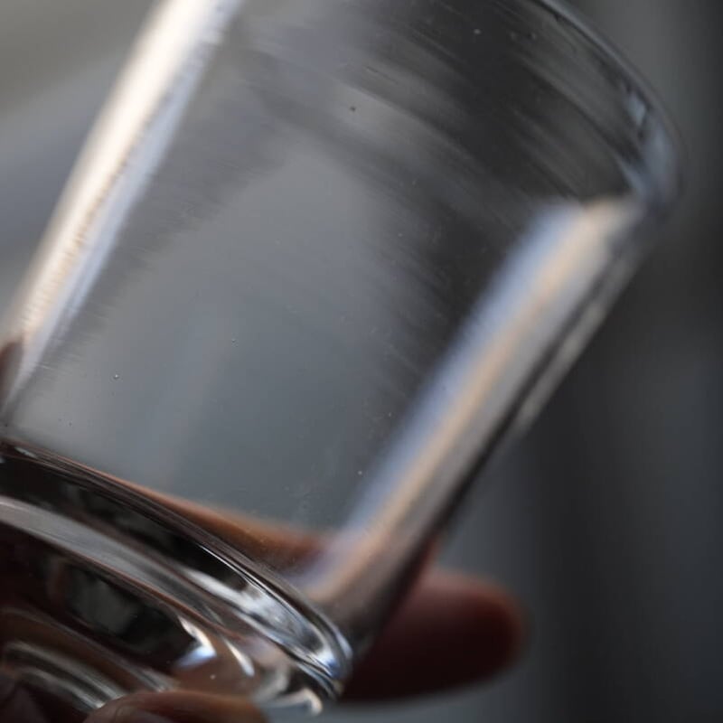 手吹きガラスの筒型のビストログラス / 19世紀・フランス A-8