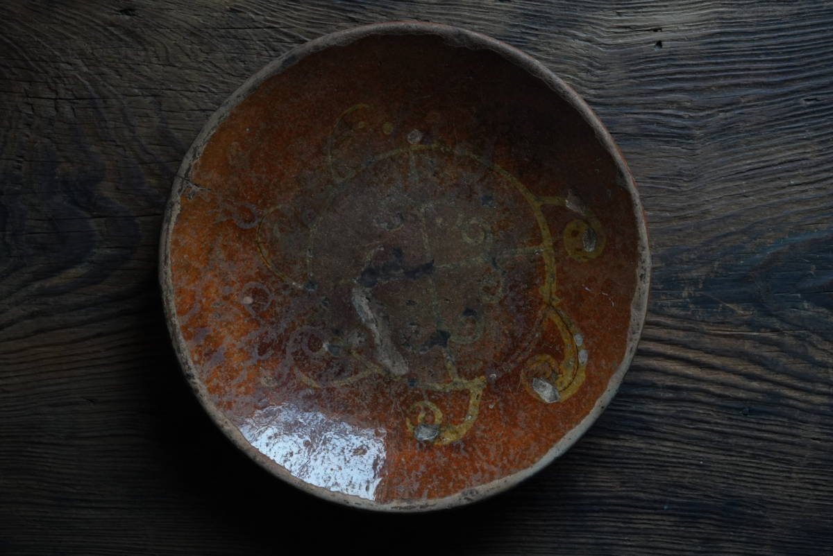 ペンシルベニアのスリップウエア レッドウェア パイ皿 / 19世紀