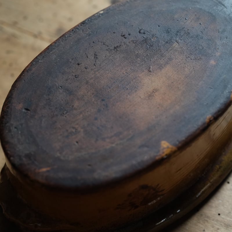 フランス 19c テリーヌポット (グラタン皿) 円形大きめ テリーヌポット