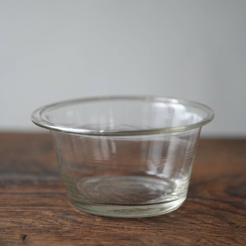 19世紀手吹きガラスの脚付コンフィチュールグラス　フランスアンティーク　クープ 手吹きガラスの筒型のビストログラス / 19世紀・フランス A-7