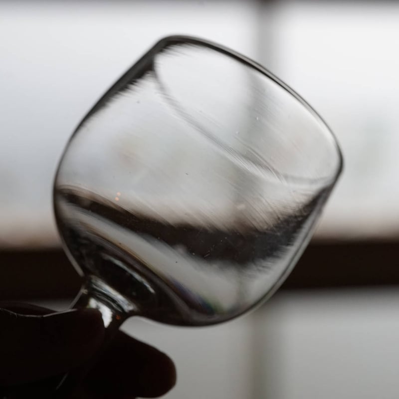 手吹きガラスの丸型のビストログラス / 19世紀・フランス | gallery yaichi