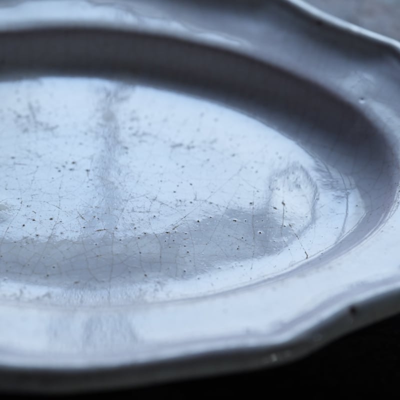 19世紀 Cul Noir キュノワール 花リムオーバル皿 / 1800年代・フランス