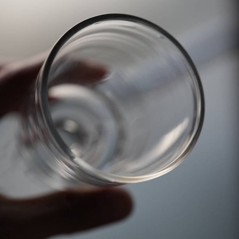 手吹きガラスの筒型のビストログラス / 19世紀・フランス A-8