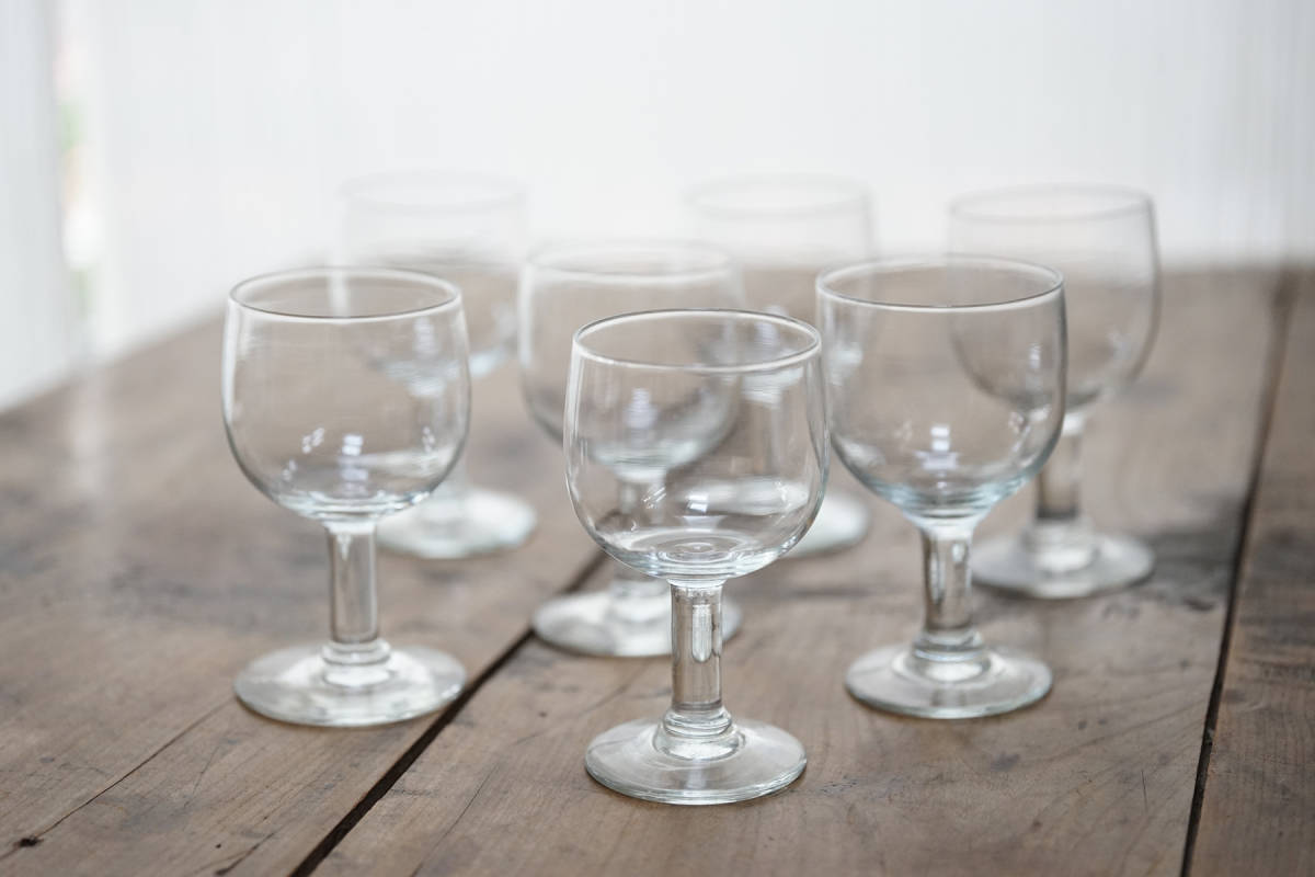 手吹きガラスの丸型のビストログラス / 19世紀・フランス | gallery yaichi