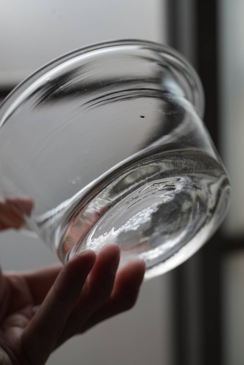 19世紀手吹きガラスの脚付コンフィチュールグラス フランス