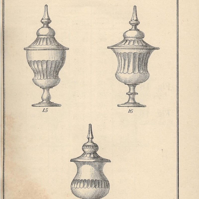 手吹きガラスの蓋付き容器 / 19世紀(1800年代)・フランス | gallery yaichi