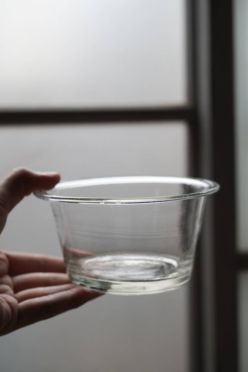 19世紀手吹きガラスの脚付コンフィチュールグラス　フランスアンティーク　クープ 19世紀手吹きガラスの脚付コンフィチュールグラスフランス