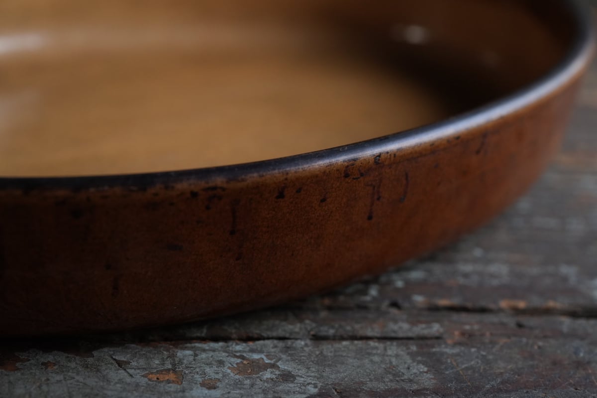 1800年代（19世紀）フランス 黄釉 オーバル オーブン皿 グラタン皿 民