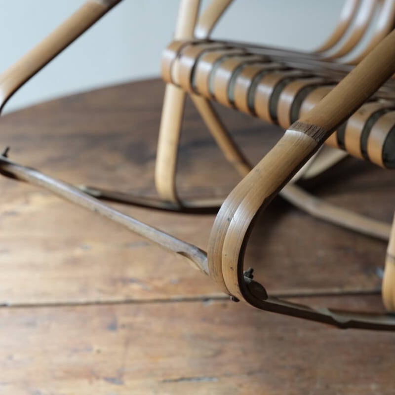 竹製の子供椅子 ロッキングキッズチェアー 竹椅子 / シバヤマ産業