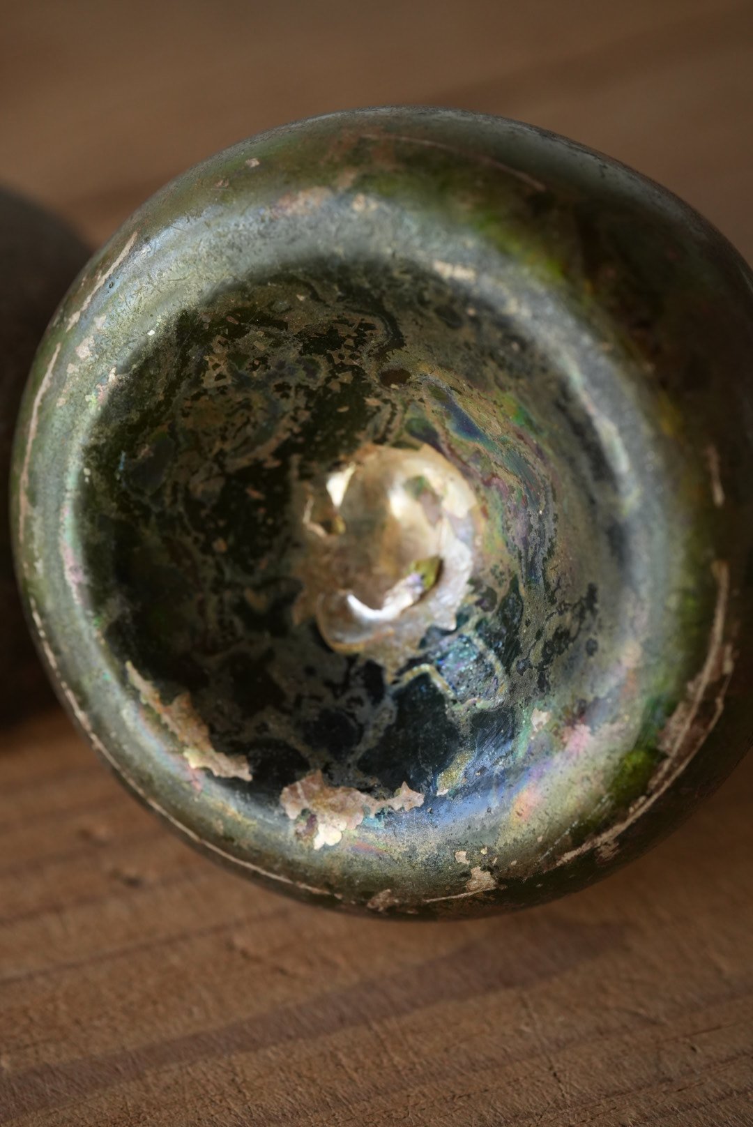 18世紀 銀化した発掘のオニオンボトル3点組 / （1700年代初頭