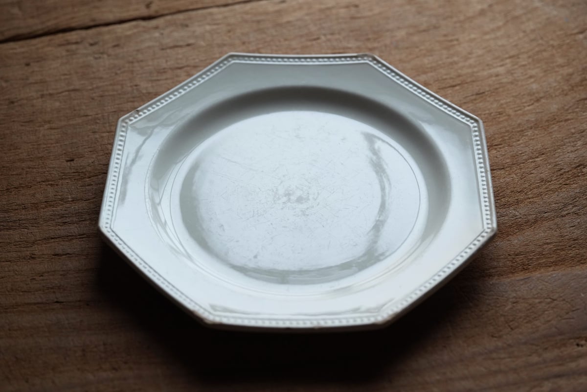 オクトゴナル／クレイユ窯／ファイアンスフィーヌ／19世紀／ダイヤリム／ディナー皿 19世紀フランス クレイユ ファイアンスフィーヌ オクトゴナルプレート