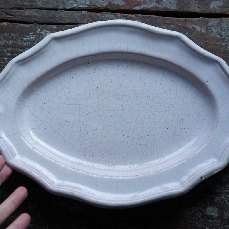 19世紀 Cul Noir キュノワール 花リムオーバル皿 / 1800年代・フランス