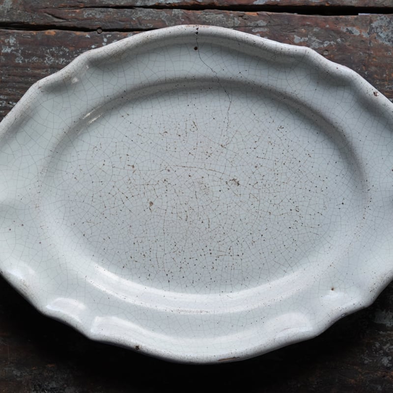 19世紀 Cul Noir キュノワール 花リムオーバル皿 / 1800年代・フランス