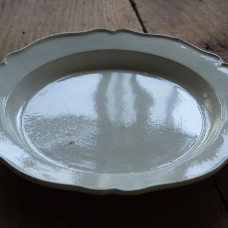 初期ファイアンスフィーヌ 花リム大皿 リム皿 / 19世紀・フランス