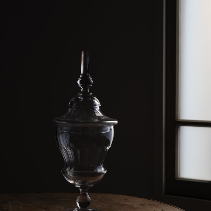手吹きガラスの蓋付き容器 / 19世紀(1800年代)・フランス | gallery yaichi