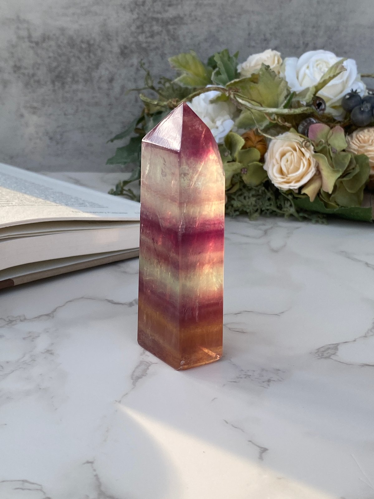 キャンディ フローライト　ポイント　3本セット　レインボウ キャンディ フローライト ポイント 3本セット レインボウ