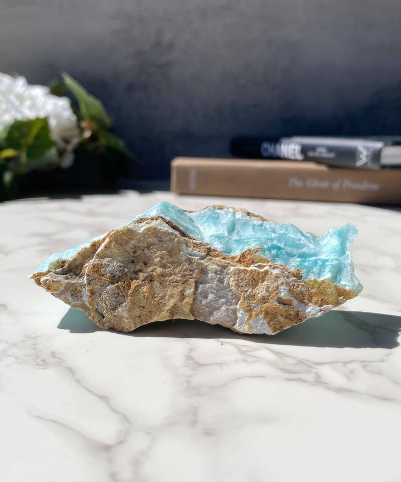 コミュニケーション能力を高める石】カリビアンブルーカルサイト原石