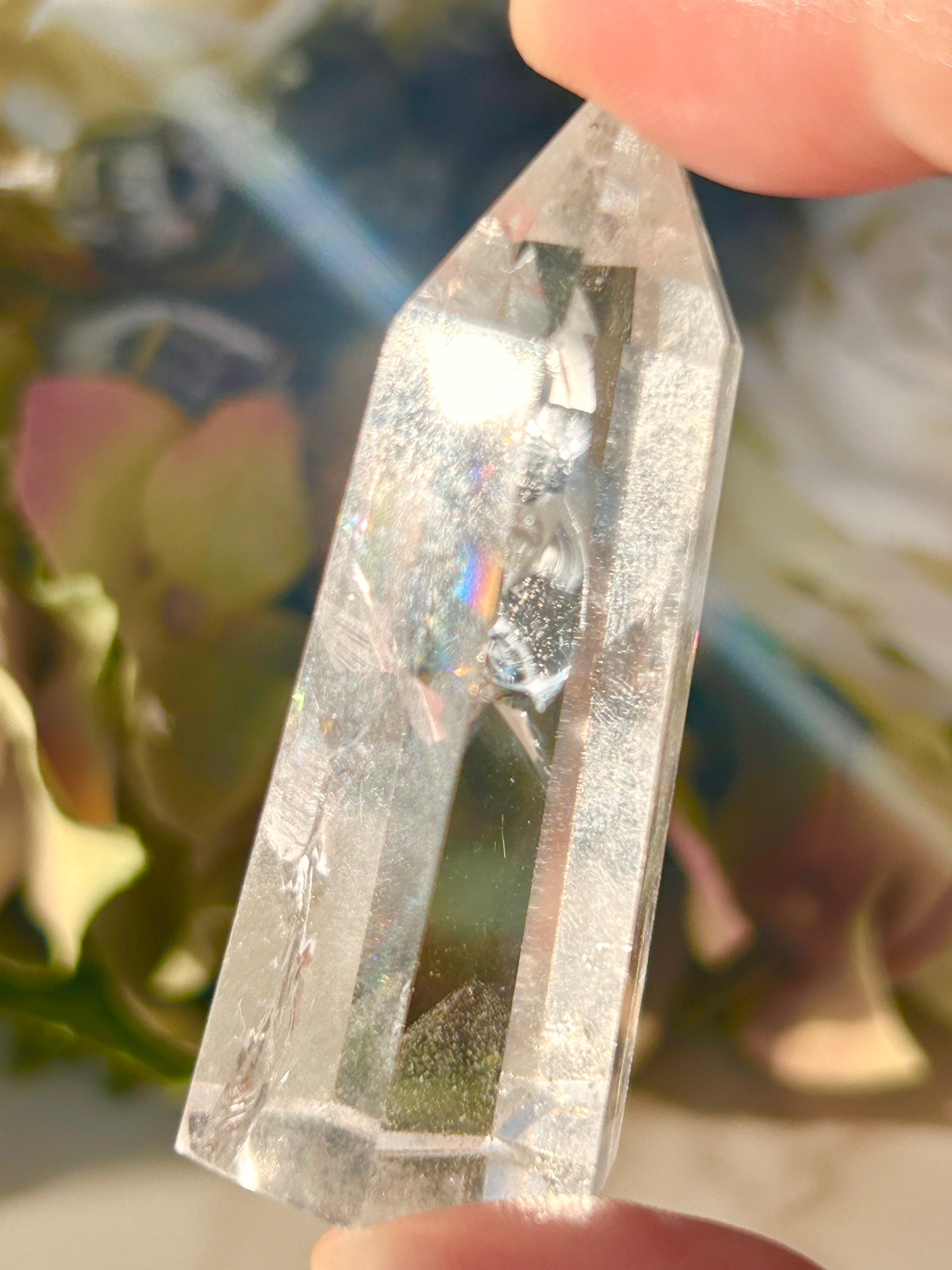 ファントム 六角柱 ポイント 水晶 天然石 虹 レインボー original