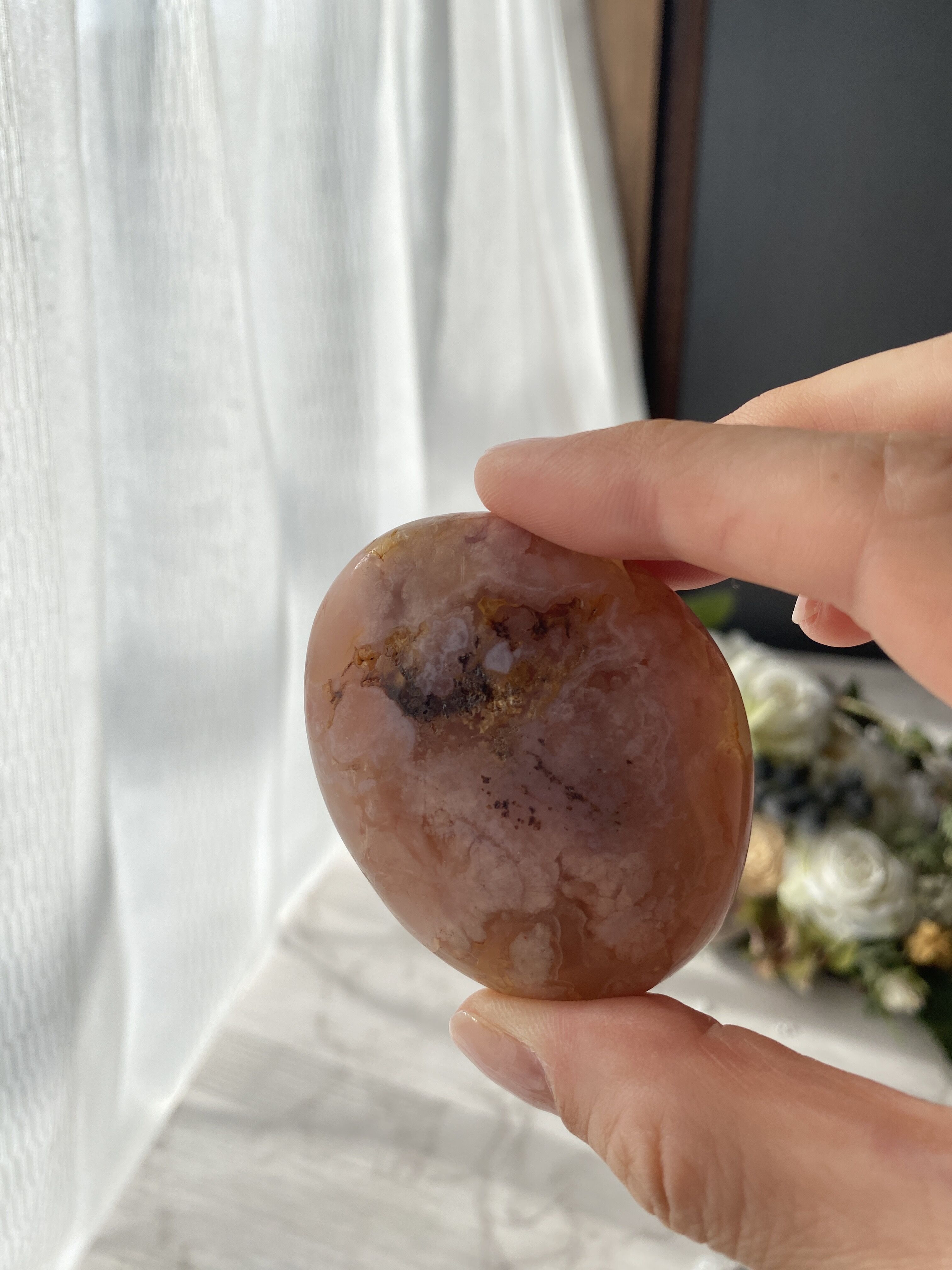 人生の可能性を高める石】桜瑪瑙(チェリーブロッサムアゲート)タンブル