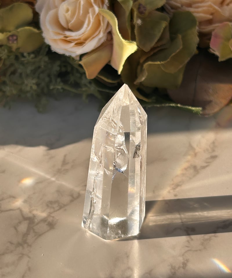 ☆神秘的☆レインボー魔除スモーキークォーツ六角柱☆パワーストーン