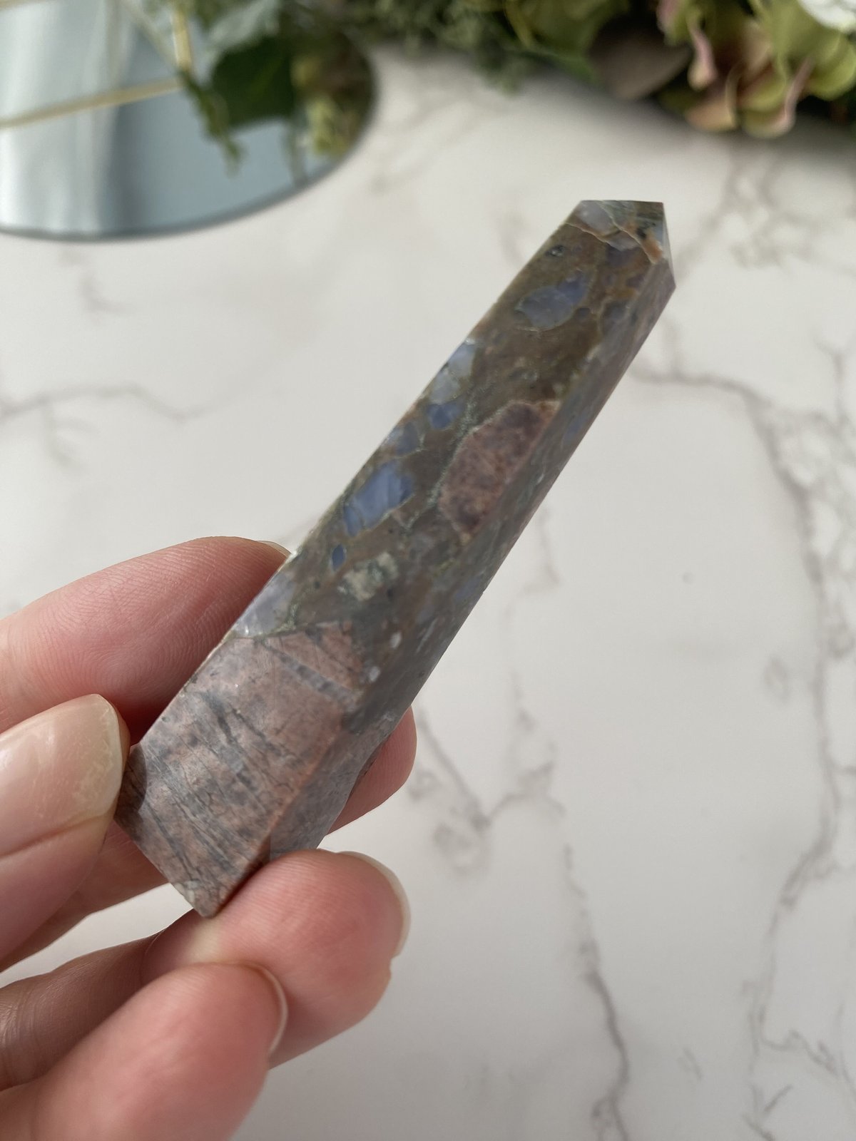 №11】天然石 ケセラストーン たまご型 原石 浄化 ミロナイト