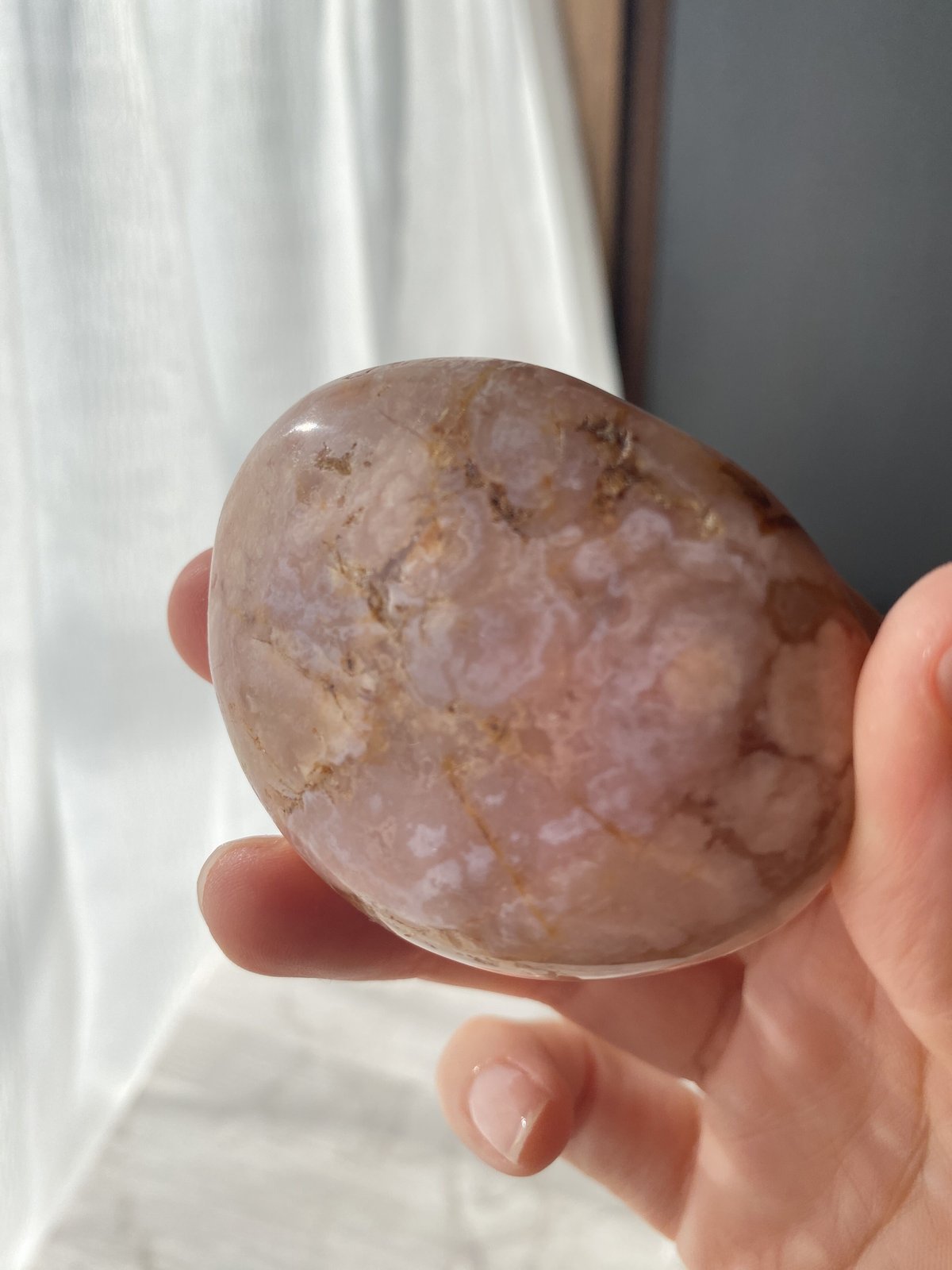 人生の可能性を高める石】桜瑪瑙(チェリーブロッサムアゲート)タンブル 