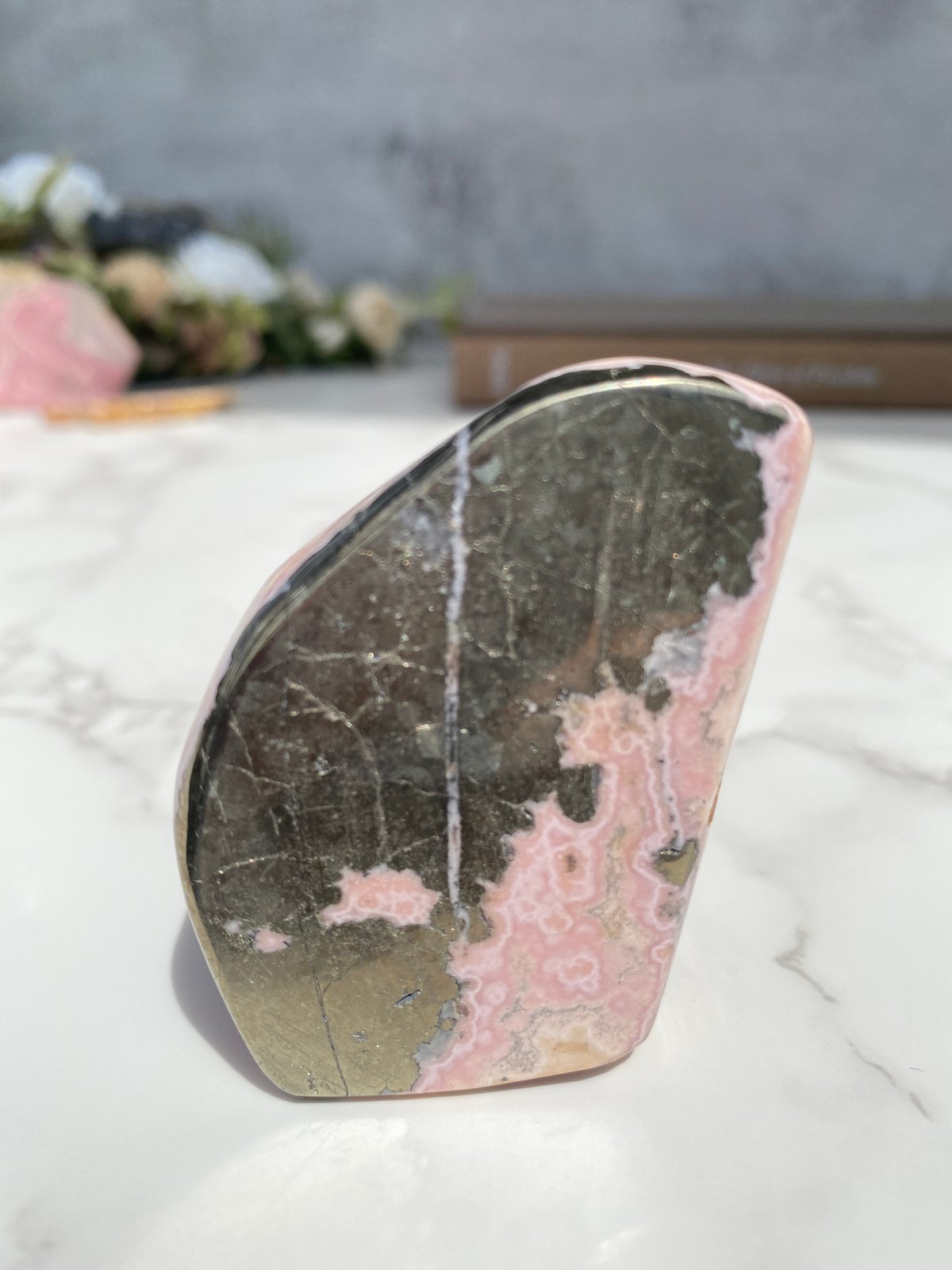 超レア】インカローズ(ロードクロサイト)×パイライト共生原石◇天然石