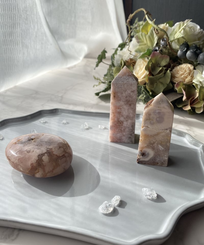 人生の可能性を高める石】桜瑪瑙(チェリーブロッサムアゲート)タンブル