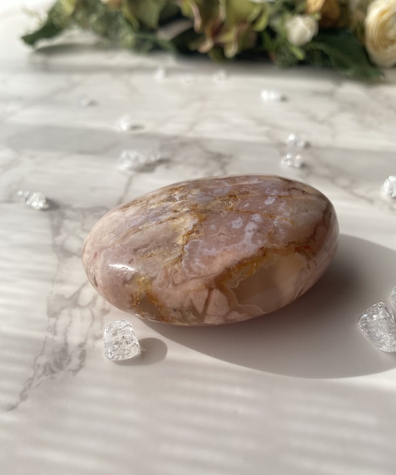 人生の可能性を高める石】桜瑪瑙(チェリーブロッサムアゲート)タンブル