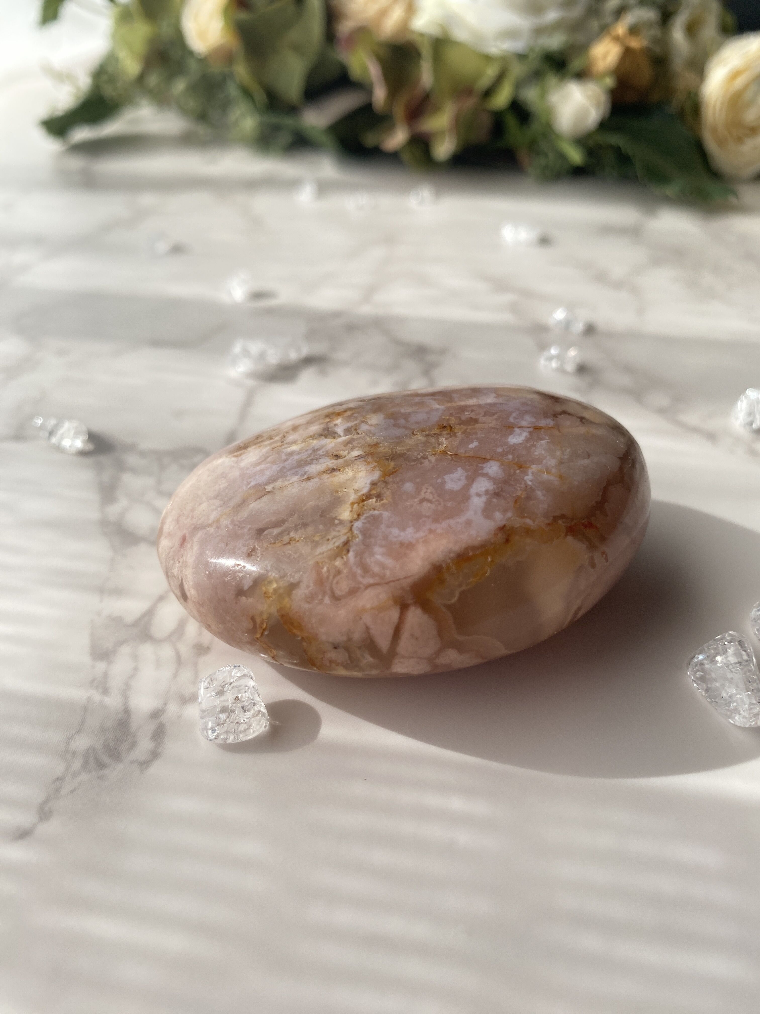 人生の可能性を高める石】桜瑪瑙(チェリーブロッサムアゲート)タンブル