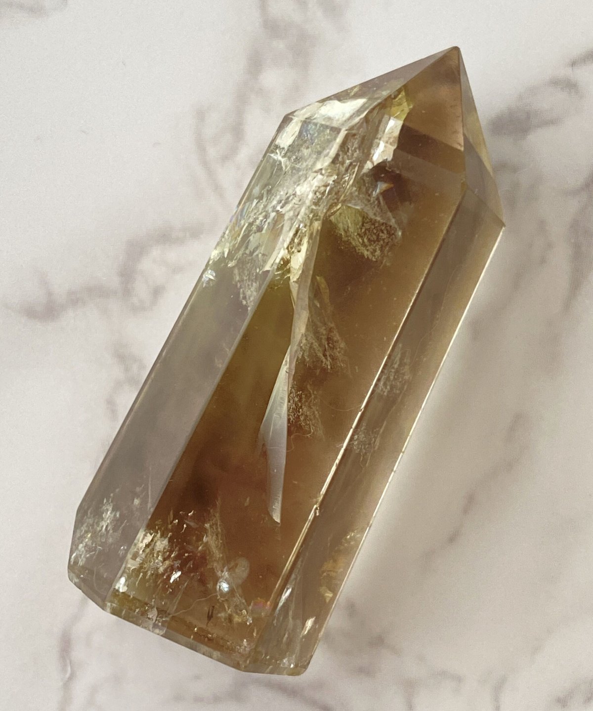 ✨綺麗なイエロー✨高品質 シトリン 黄水晶 六角柱 天然石 原石 置物 