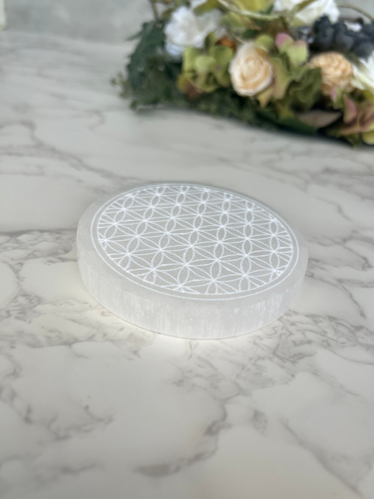 再入荷】【人気】セレナイトプレートのプレート【神聖幾何学