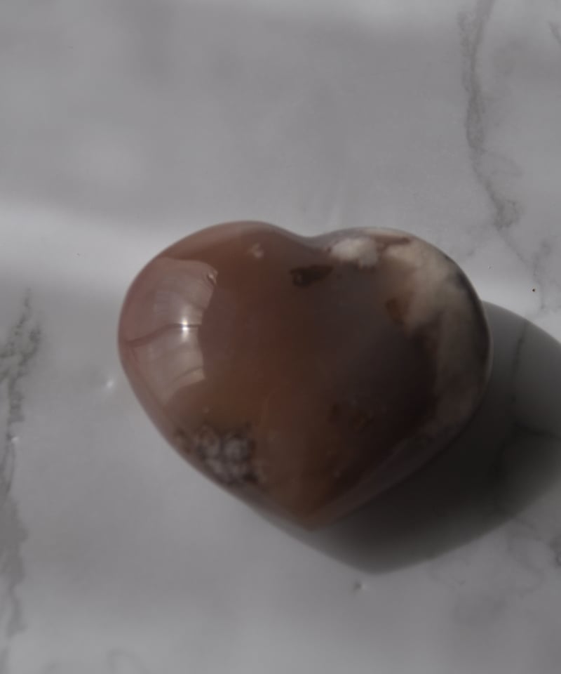 恋愛運アップ】桜瑪瑙(チェリーブロッサムアゲート)ハートタンブル