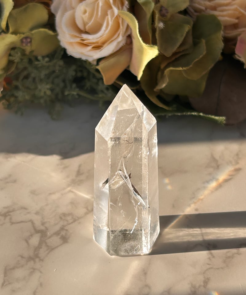 超透明　ファントム　虹入り水晶ポイント 超透明 ファントム 虹入り水晶ポイント