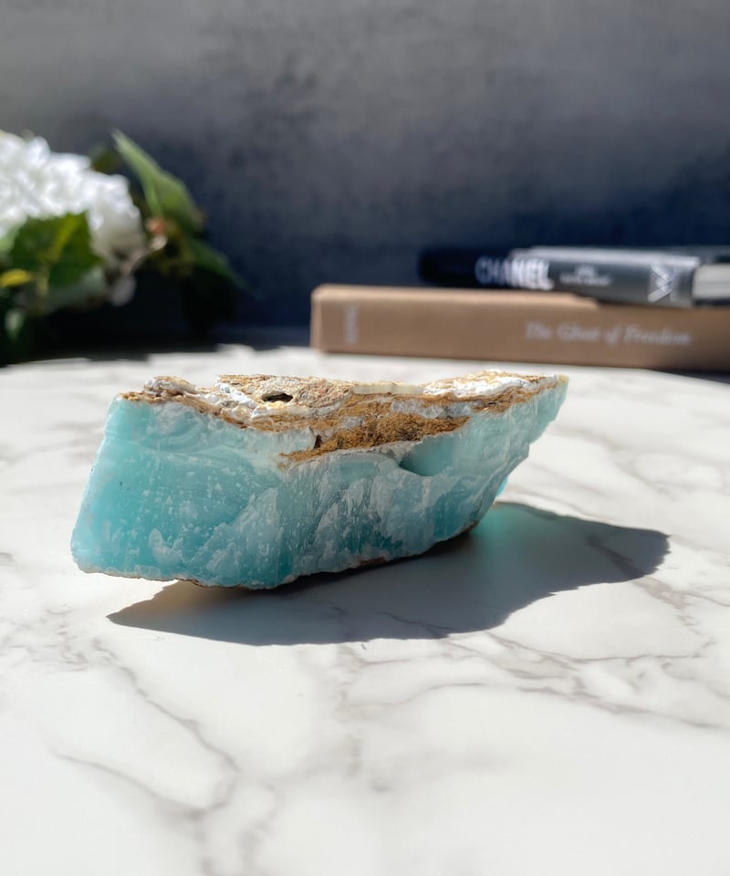 コミュニケーション能力を高める石】カリビアンブルーカルサイト原石