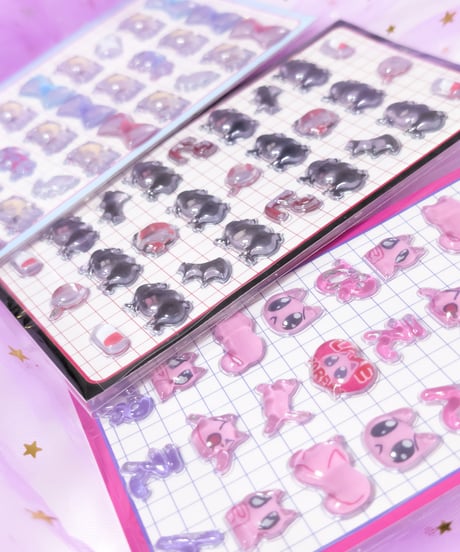 【POP-UP STORE in 原宿】ニディガ ぷっくりシール ぴえん猫