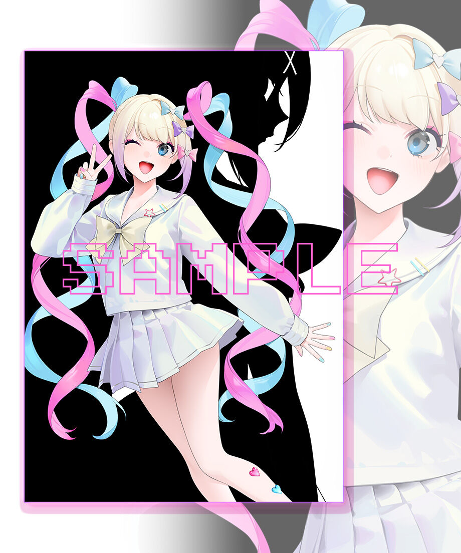 ◇ 手描きイラスト ◇ 流駕ちゃん クーヴェルちゃん お久しぶり先生描き下ろし「超絶最かわてんしちゃん＆あめちゃん」複製
