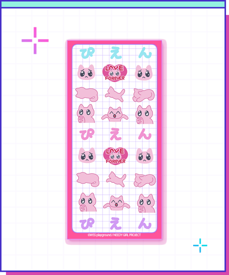 【POP-UP STORE in 原宿】ニディガ ぷっくりシール ぴえん猫