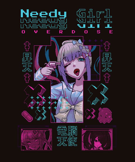 NEEDY GIRL OVERDOSE グラフィックTシャツ（昇天T）