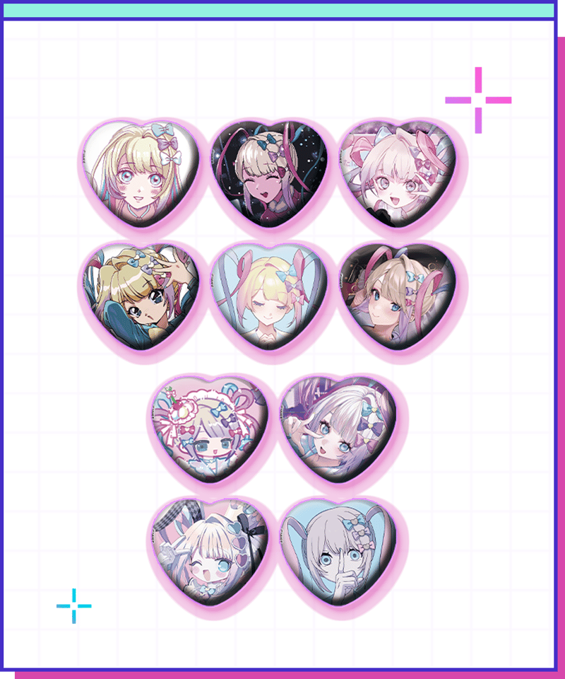 ニディガ　缶バッジ　特典　陽子先生　超てんちゃん ニディガ展4事前通販】超てんちゃんトレーディングハート型缶バッジvol