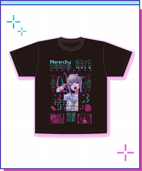 【ニディガ展】再販1stグッズ：NEEDY GIRL OVERDOSE グラフィックTシャツ（昇天T）