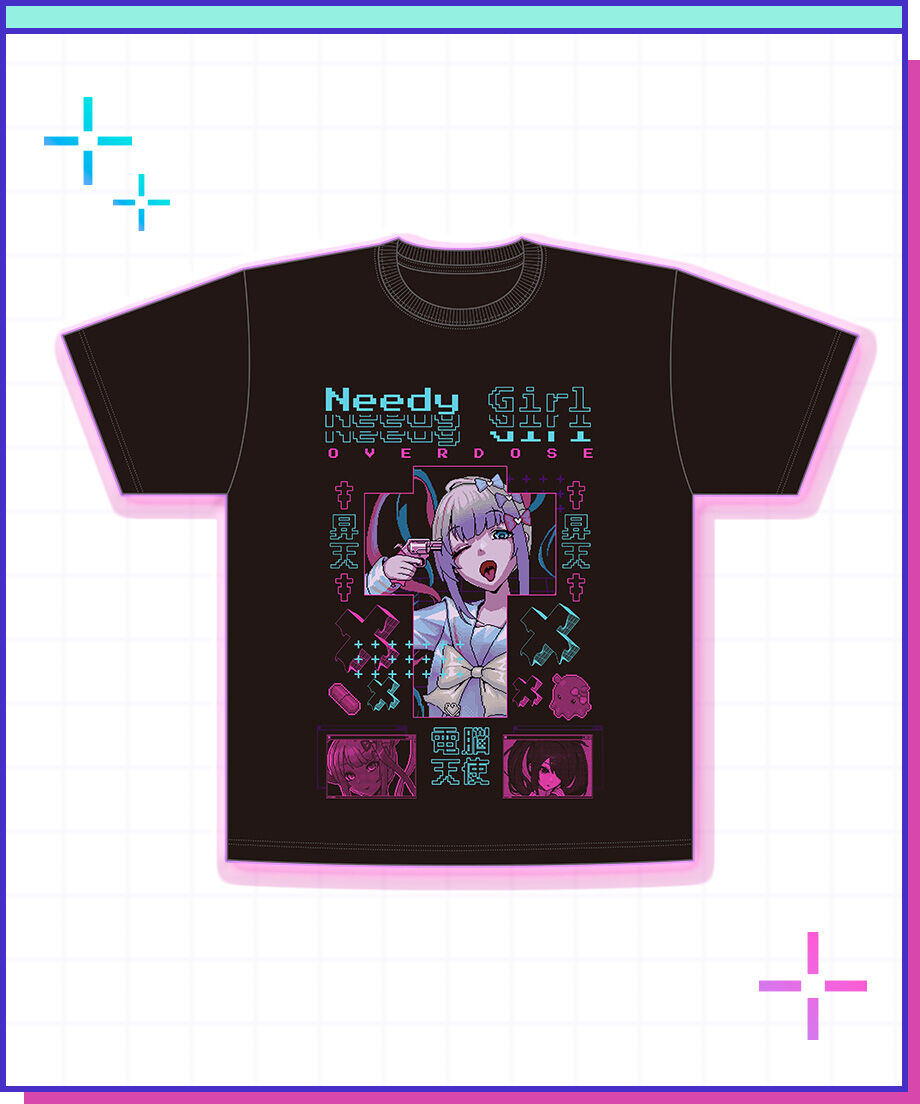 NEEDY GIRL OVERDOSE Tシャツ 黒 超てんちゃん NEEDY GIRL OVERDOSE グラフィックTシャツ（昇天T） | NEEDY GIR