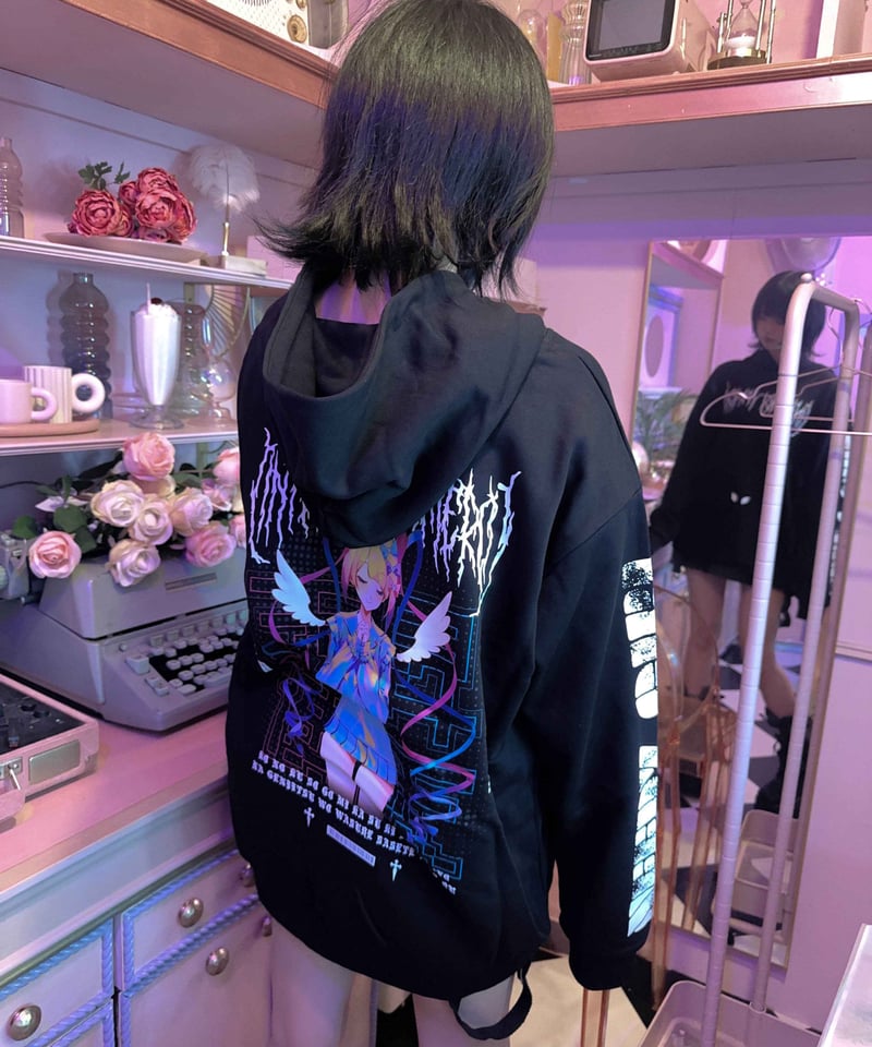 # インターネットやめろパーカー 超てんちゃん 美品 ニディガ展3】＃インターネットやめろパーカーver.2 (プル