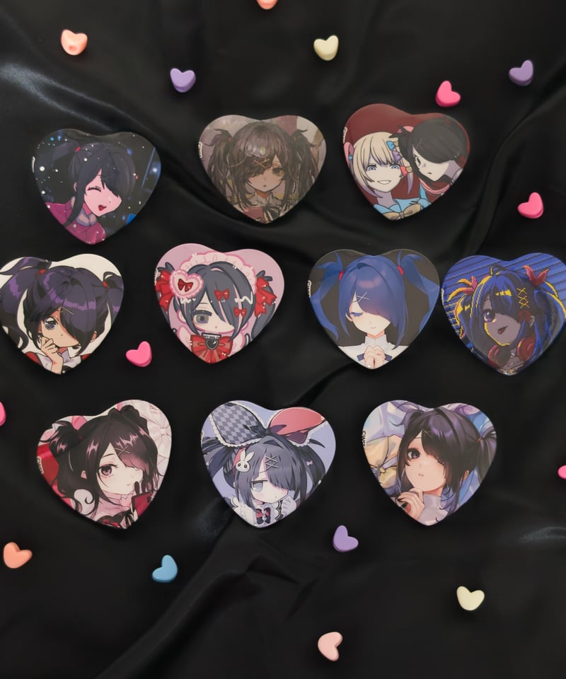 ニディガ展4事前通販】あめちゃんトレーディングハート型缶バッジvol.2