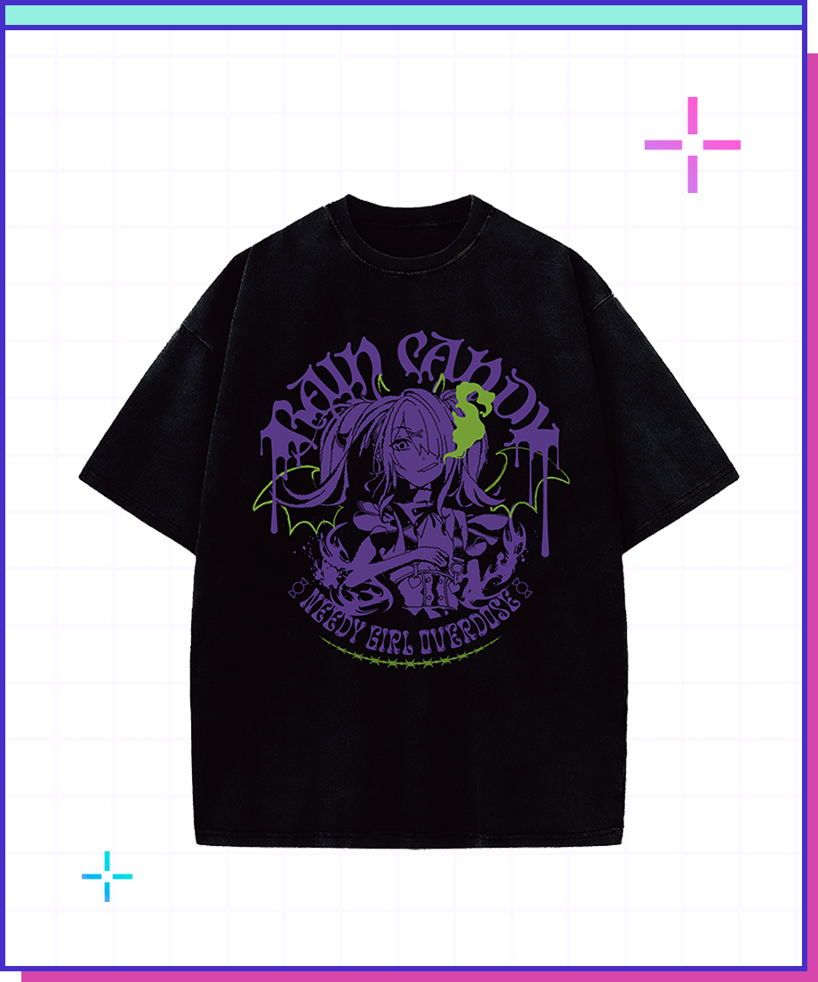 【ニコ☺︎売り切りたい 】Tシャツ「CAMPING GIRL TEE」 ニディガ展4】あめちゃんスモークT Ver.PURPLE | NEEDY GIRL OVER