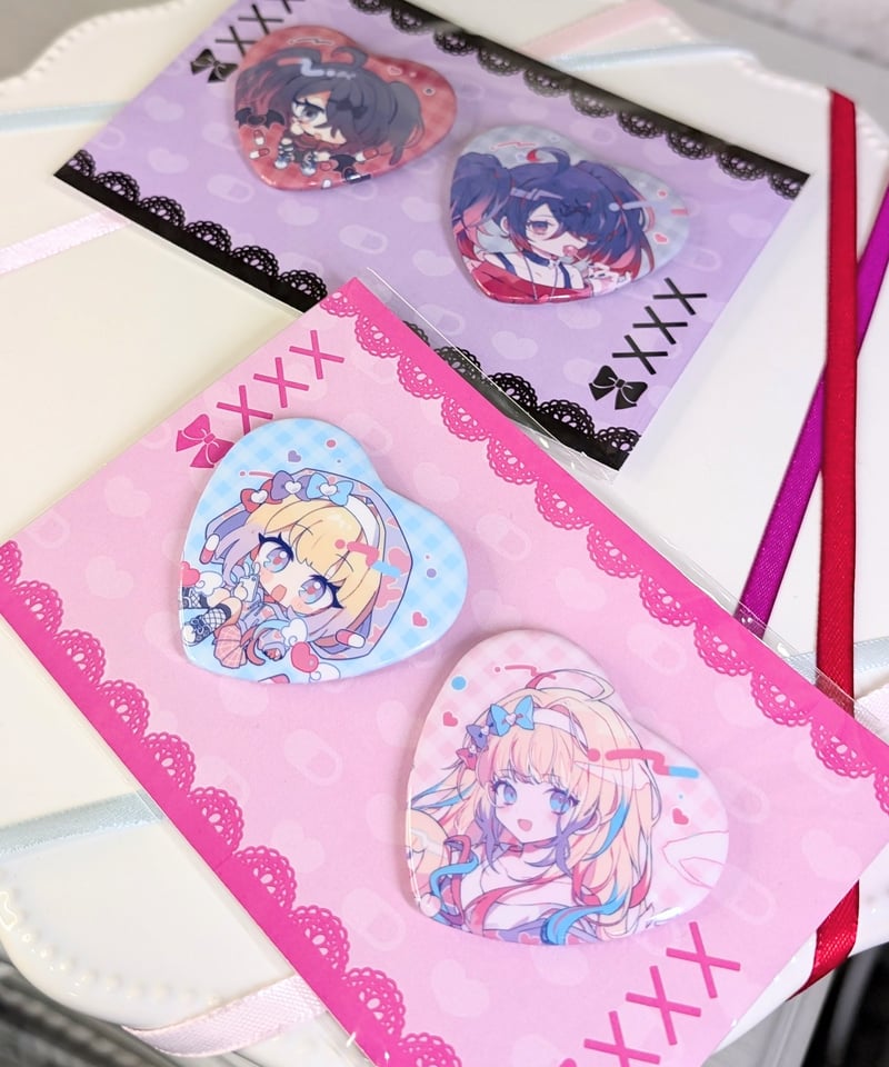 ゆるふわえんじぇるがーる】あめちゃんハート缶バッジセットvol