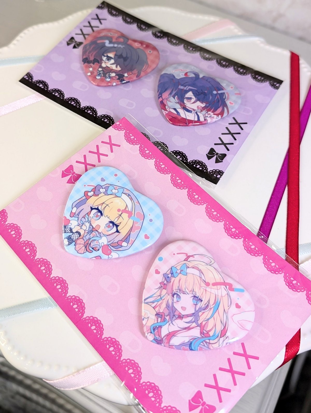 るかわ 缶バッジ ゆるふわ ゆるふわえんじぇるがーる】あめちゃんハート缶バッジセットvol