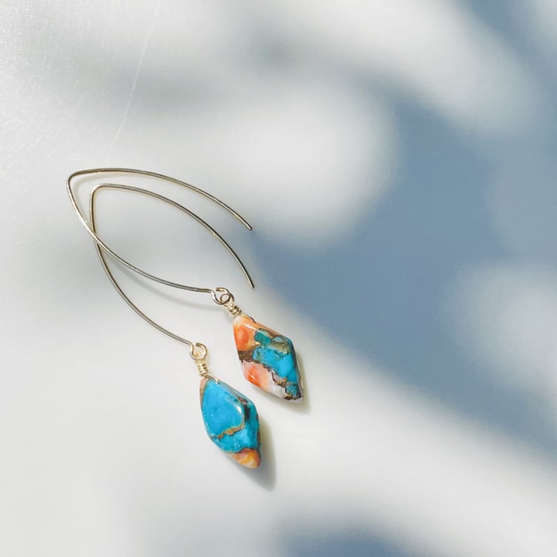 pierce 〗ひし形のマーキスフックピアス | mer scintillante